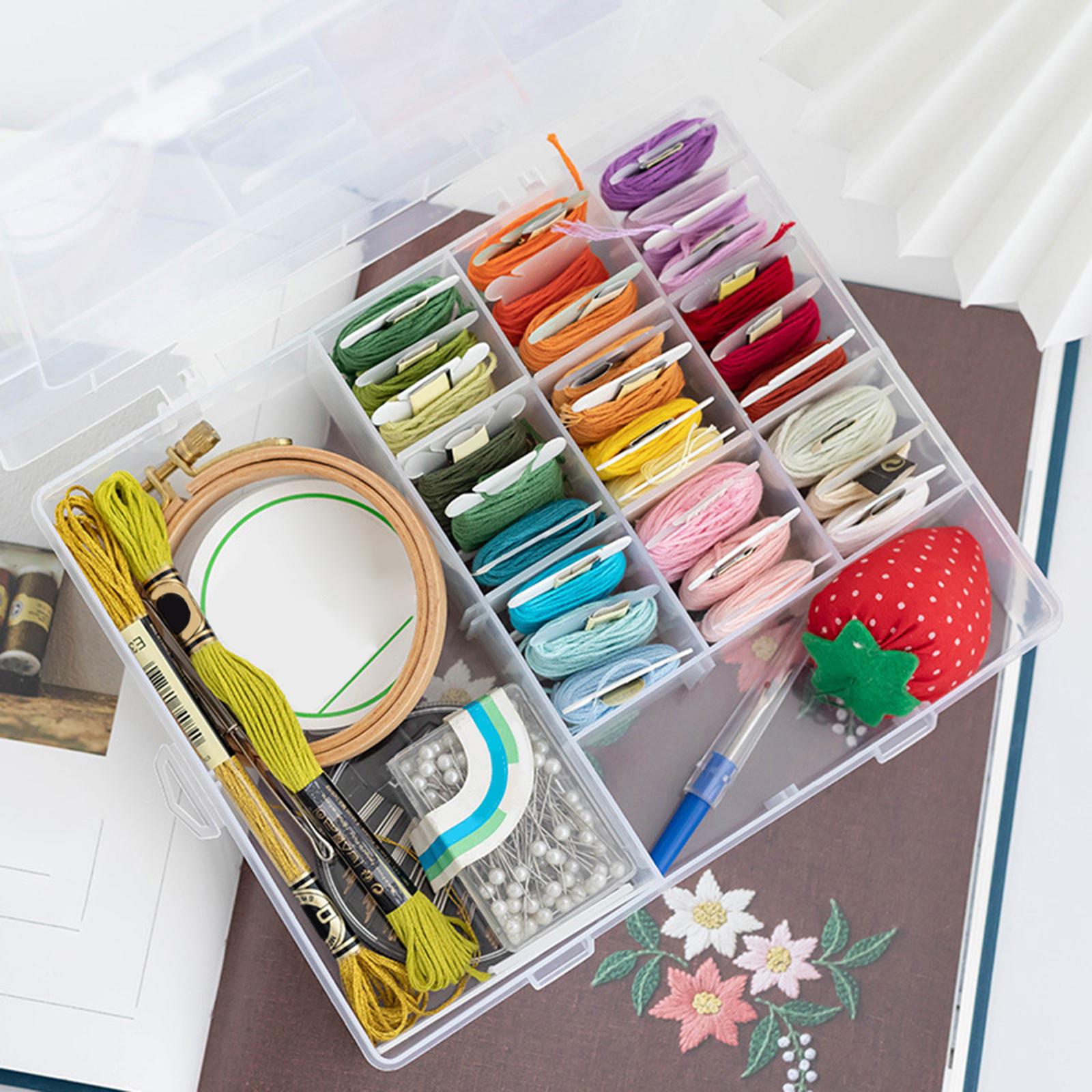 Embroidery Floss Winding Board with Storage Box Sewing 14 grid storage box