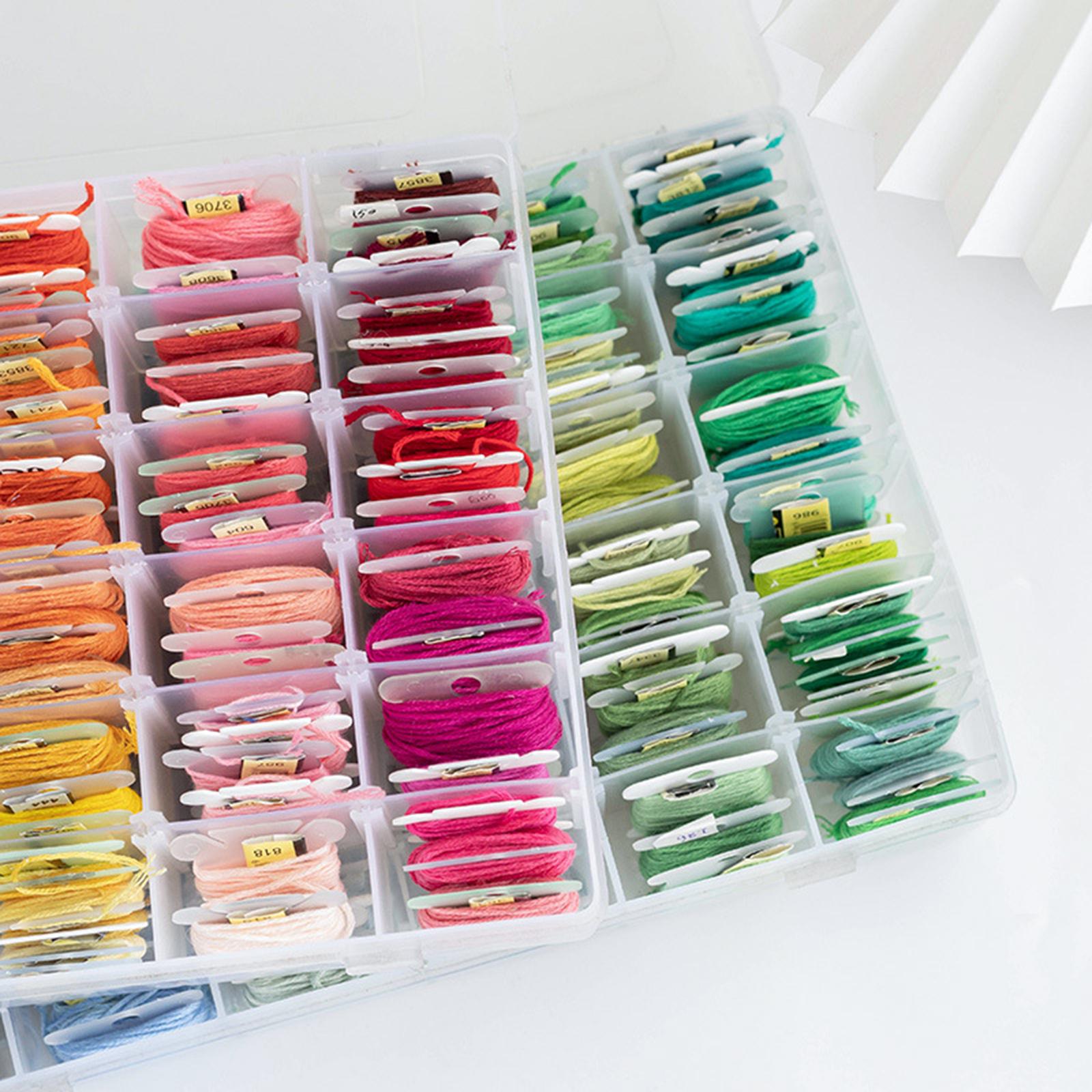 Embroidery Floss Winding Board with Storage Box Sewing 14 grid storage box