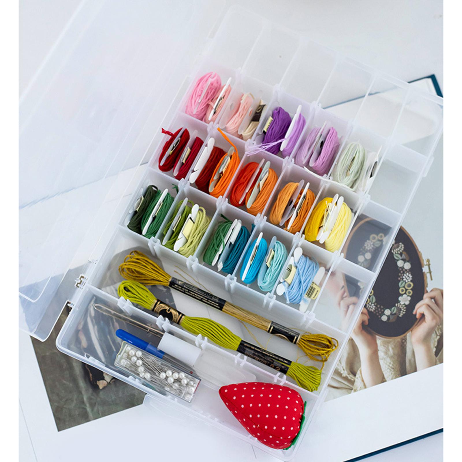 Embroidery Floss Winding Board with Storage Box Sewing 36 grid storage box