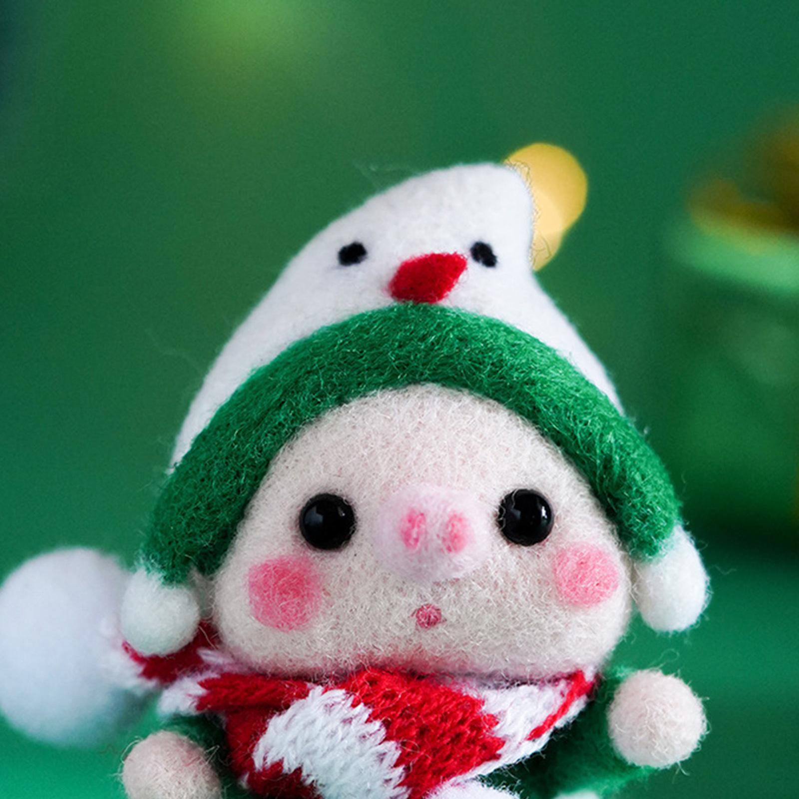 1x Cute Animal Needle Felting Starter Kit with Needle for Beginner Kid Adult Pig