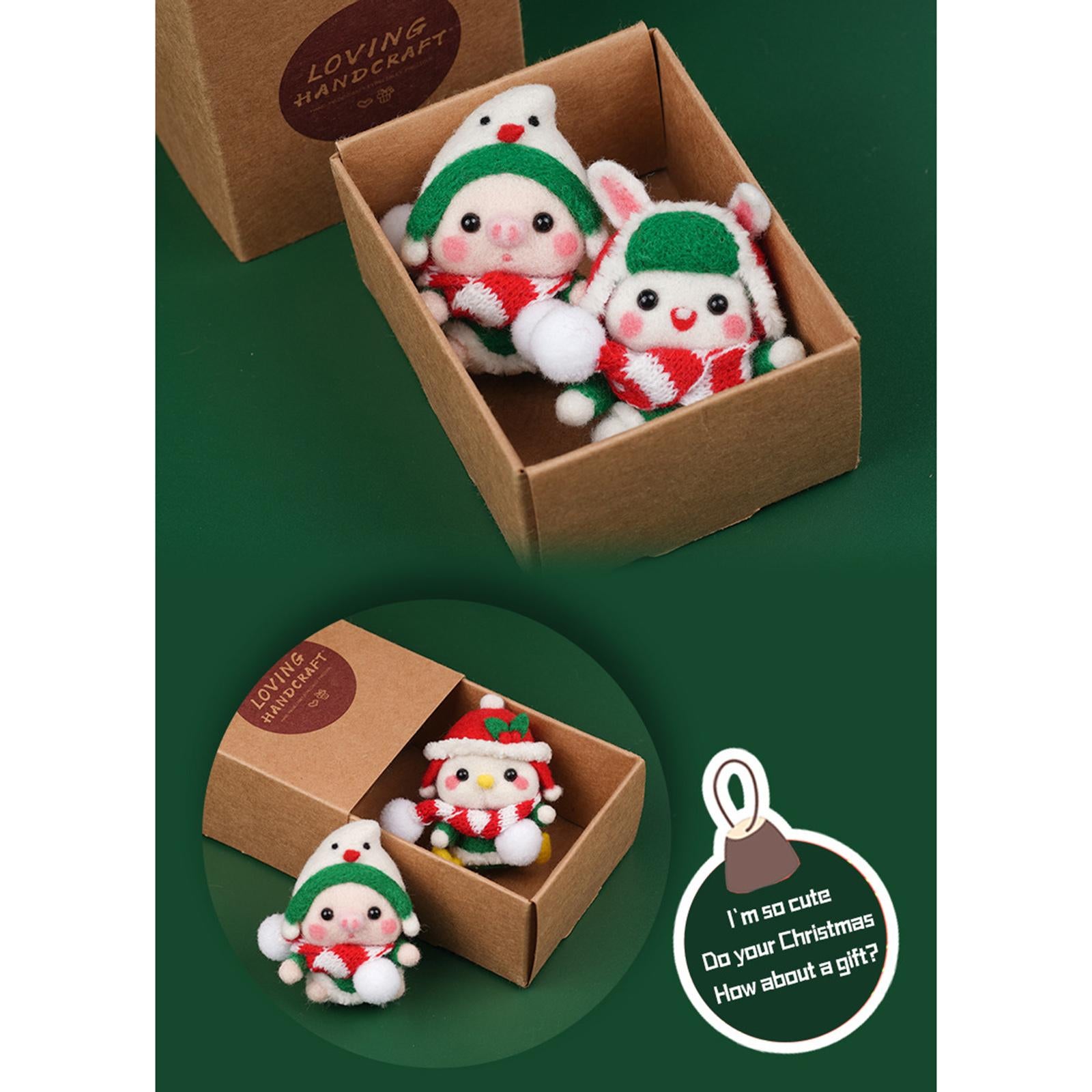 1x Cute Animal Needle Felting Starter Kit with Needle for Beginner Kid Adult Pig