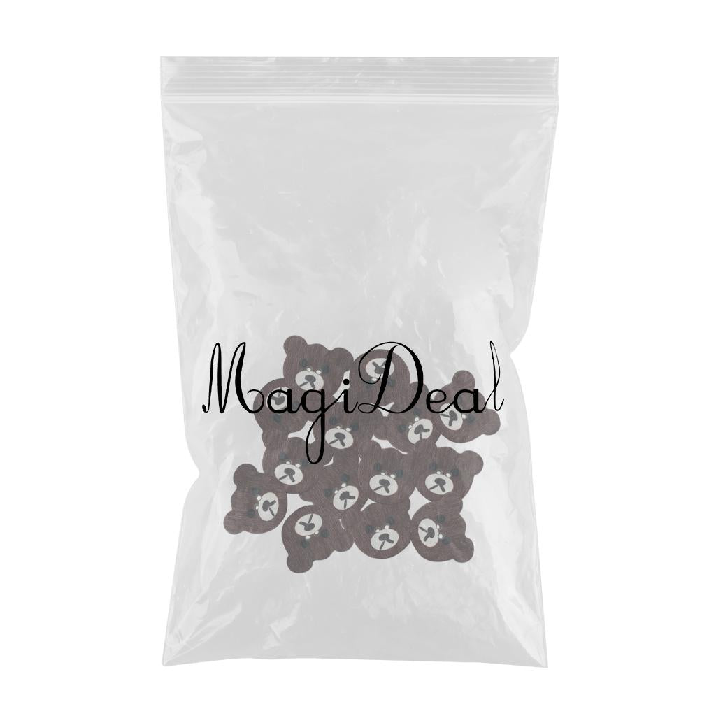 50Pcs Bear Buttons DIY Clothing Decorative Button Crafts 2 Holes Wood Button