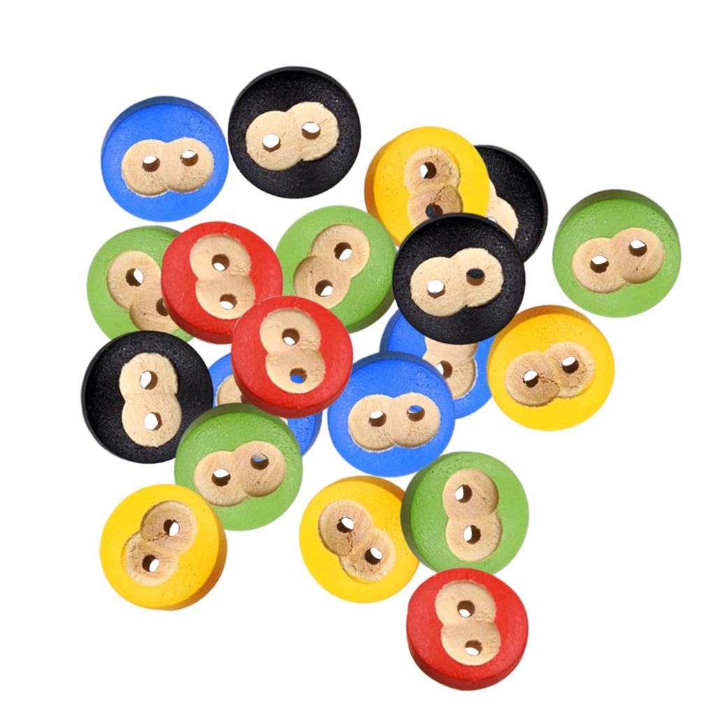 100pcs Retro Monkey Face Wood Buttons fit Sewing Scrapbook Cloth Crafts