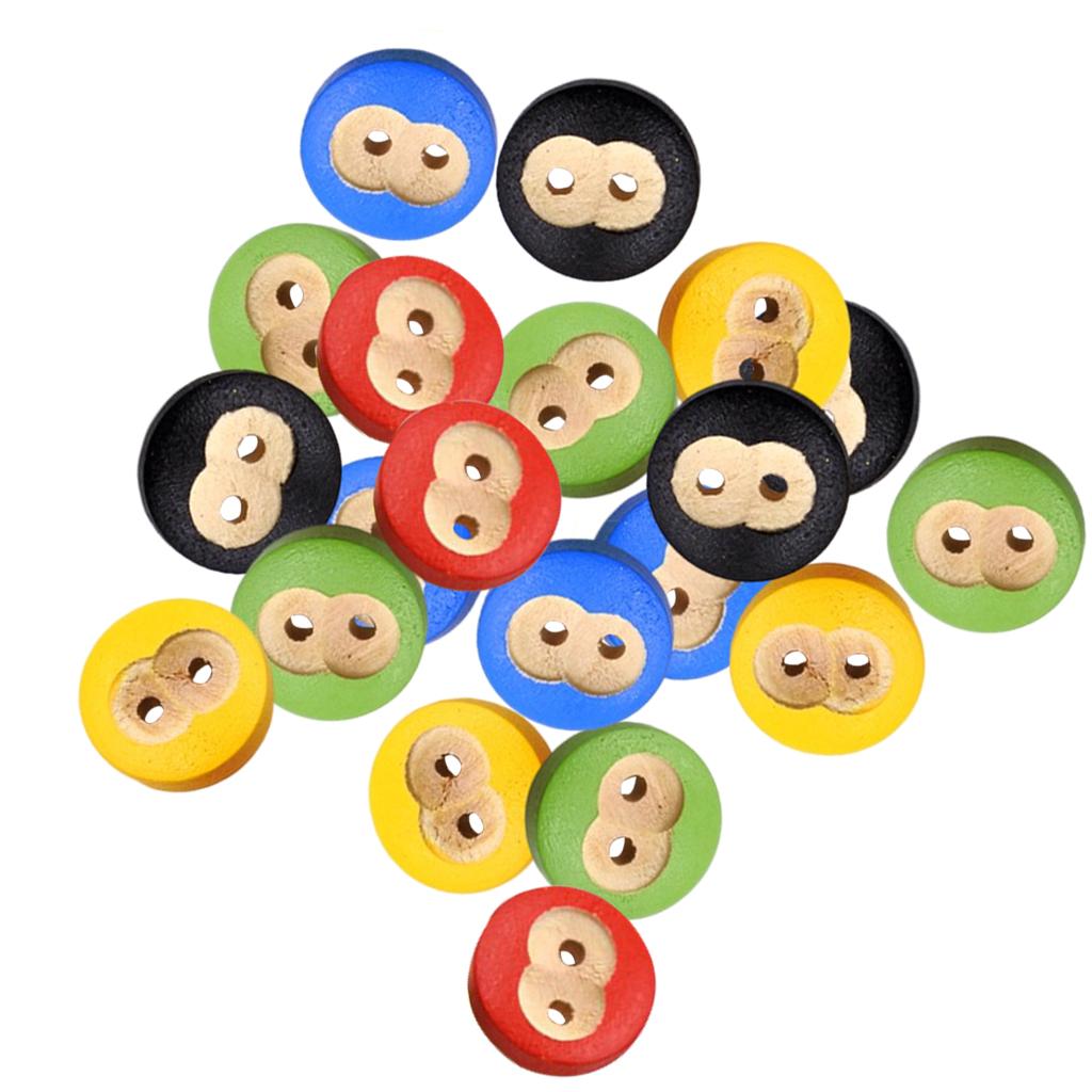 100pcs Retro Monkey Face Wood Buttons fit Sewing Scrapbook Cloth Crafts