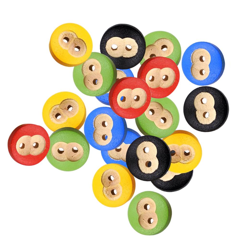 100pcs Retro Monkey Face Wood Buttons fit Sewing Scrapbook Cloth Crafts