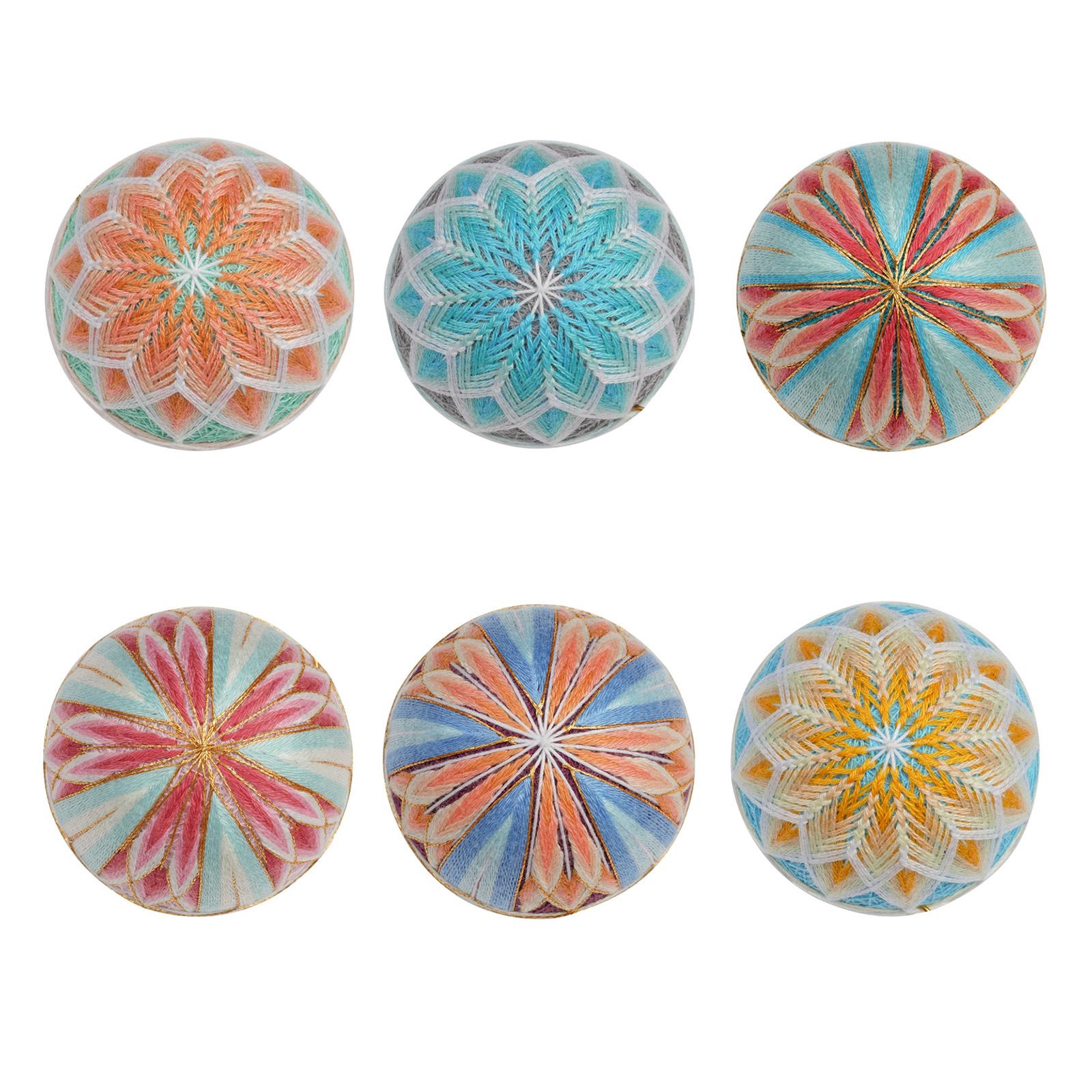 Thread Ball Shoulder Bag Hanging Temari Ball Embroidery for Kids Pink Blue