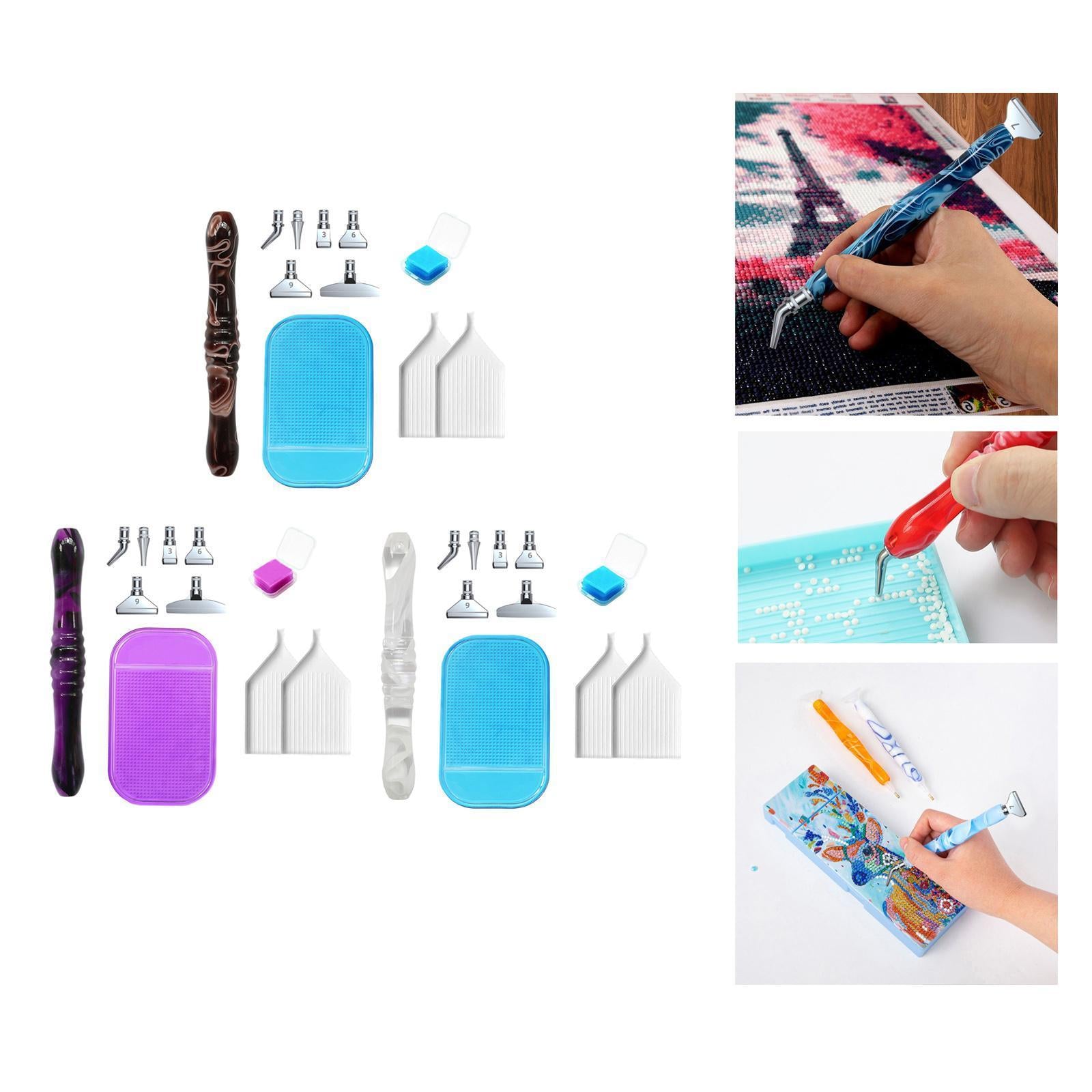 5D Resin Mat Storage Box Art Kit Stylus Pen Box Replace Brown rod