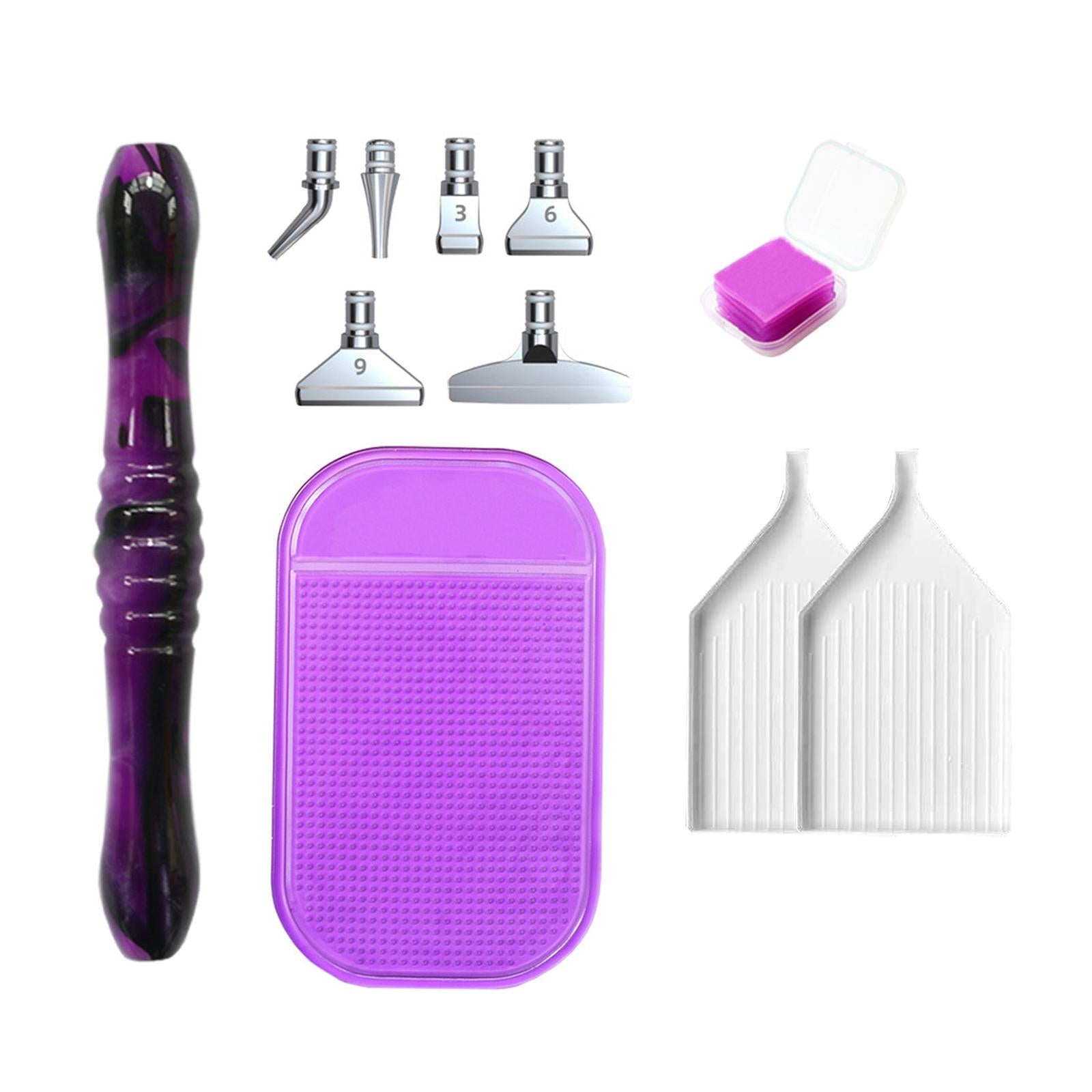 5D Resin Mat Storage Box Art Kit Stylus Pen Box Replace Dark purple rod