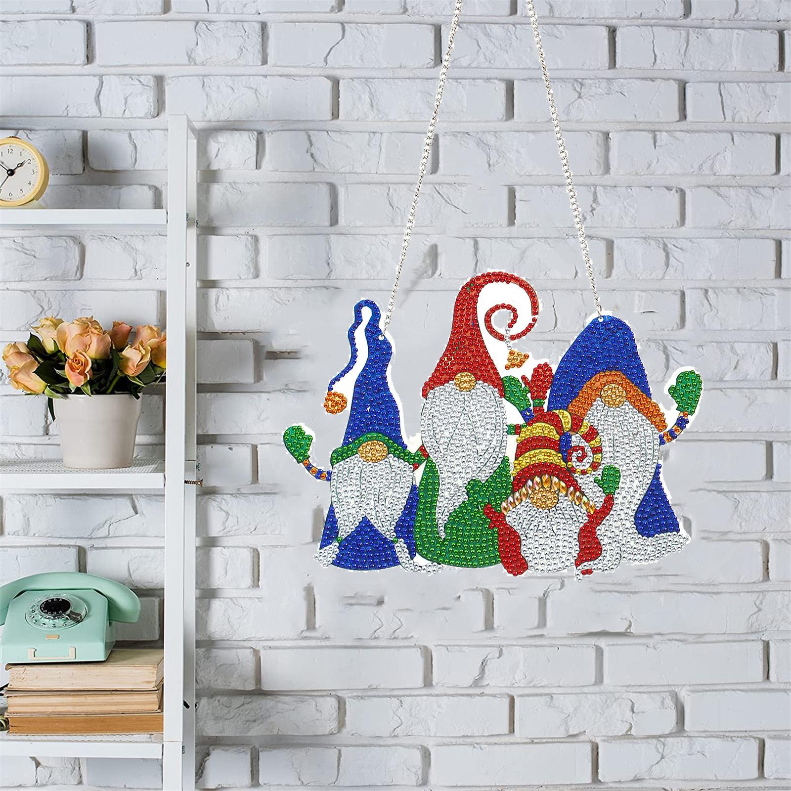 Xmas Diamond Painting Pendant DIY Hanging Decoration for Door Window AA842