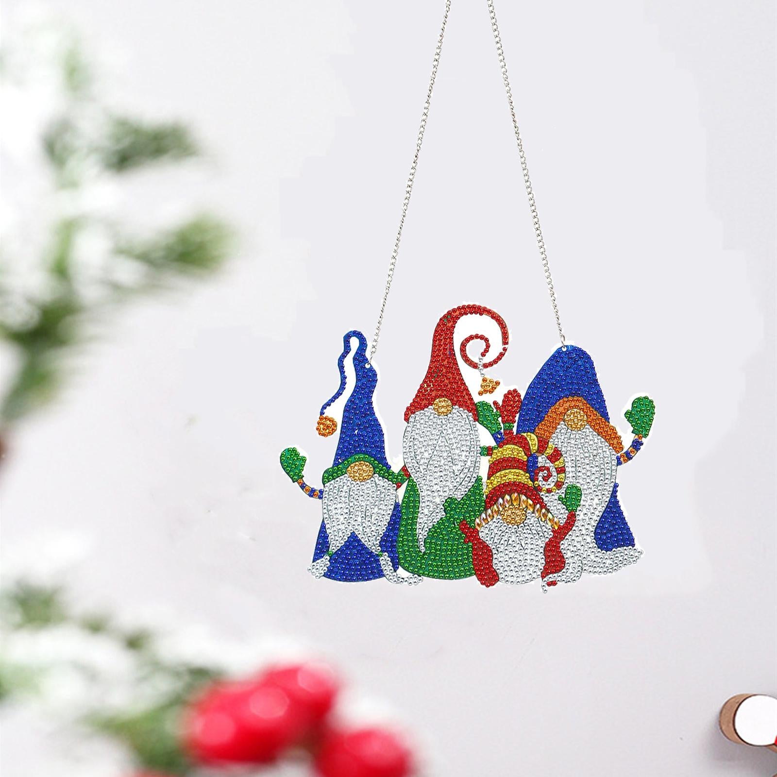 Xmas Diamond Painting Pendant DIY Hanging Decoration for Door Window AA842