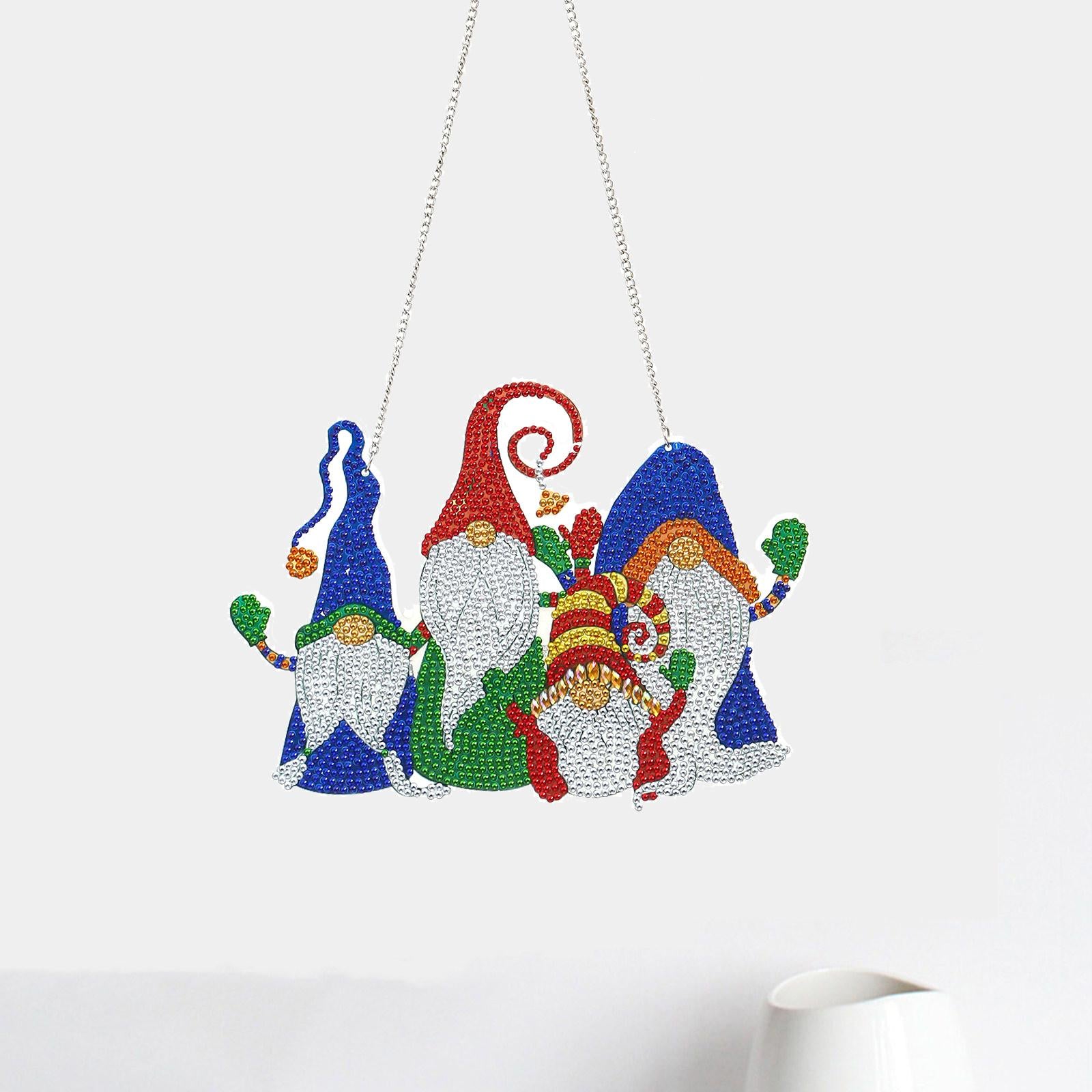 Xmas Diamond Painting Pendant DIY Hanging Decoration for Door Window AA842