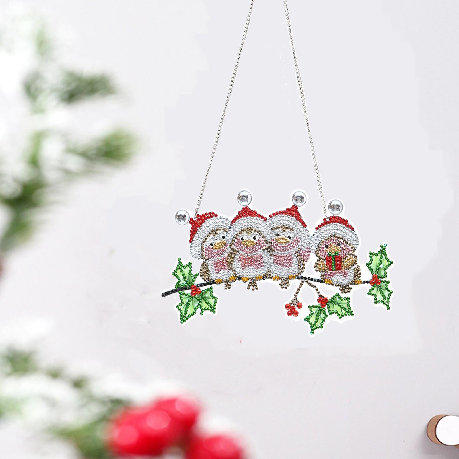 Xmas Diamond Painting Pendant DIY Hanging Decoration for Door Window AA843