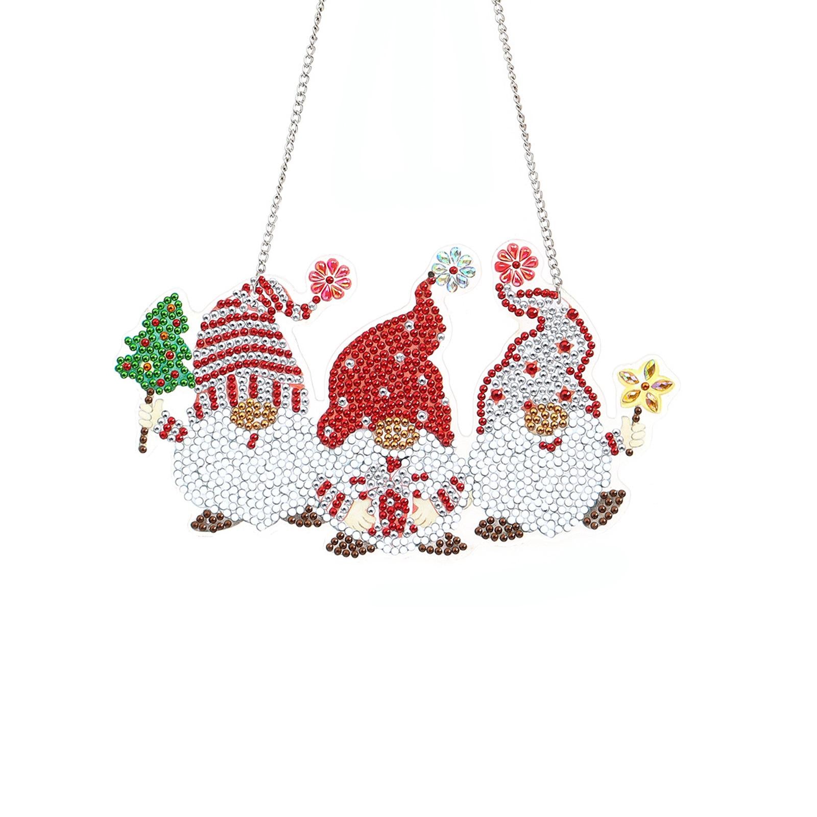 Xmas Diamond Painting Pendant DIY Hanging Decoration for Door Window AA844