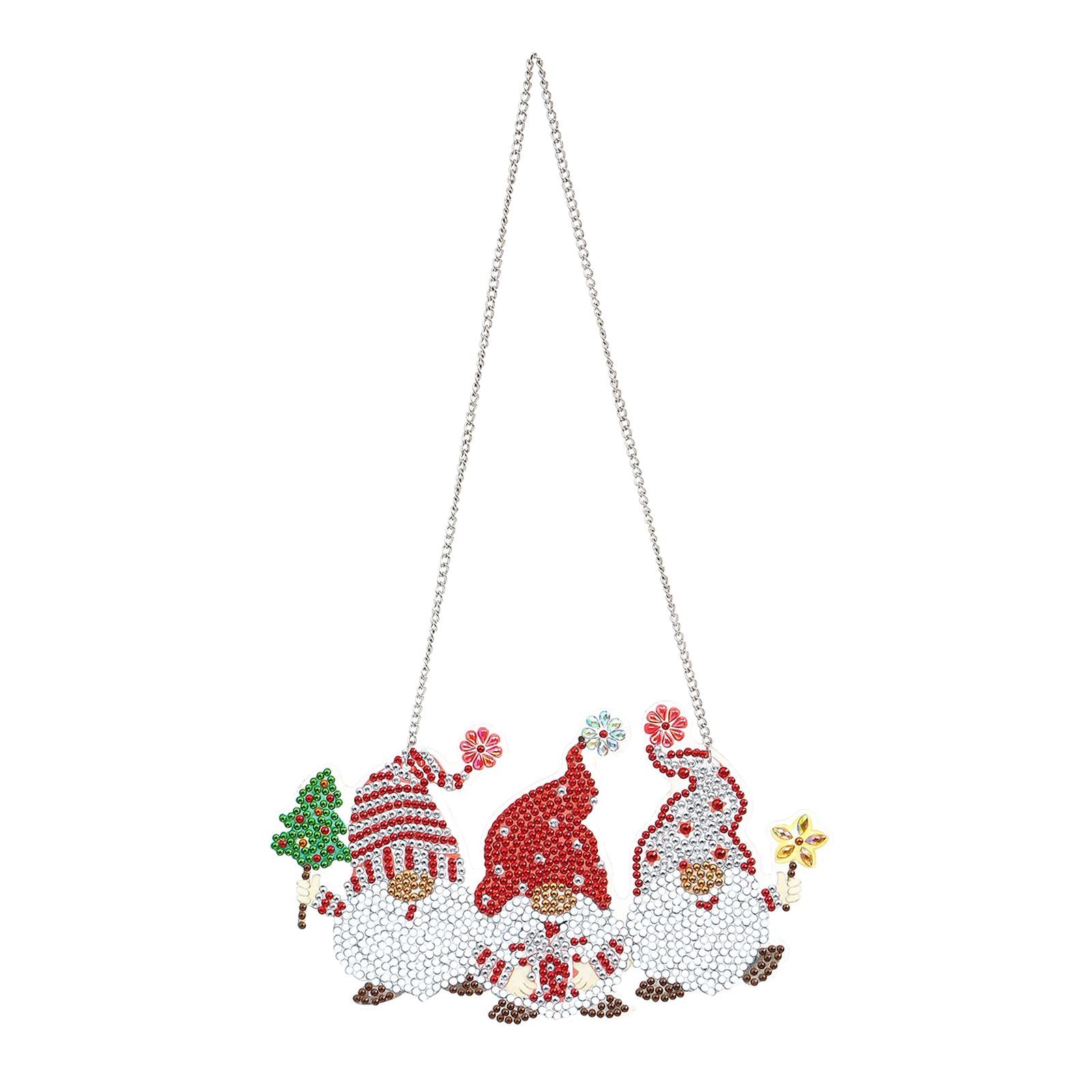 Xmas Diamond Painting Pendant DIY Hanging Decoration for Door Window AA844