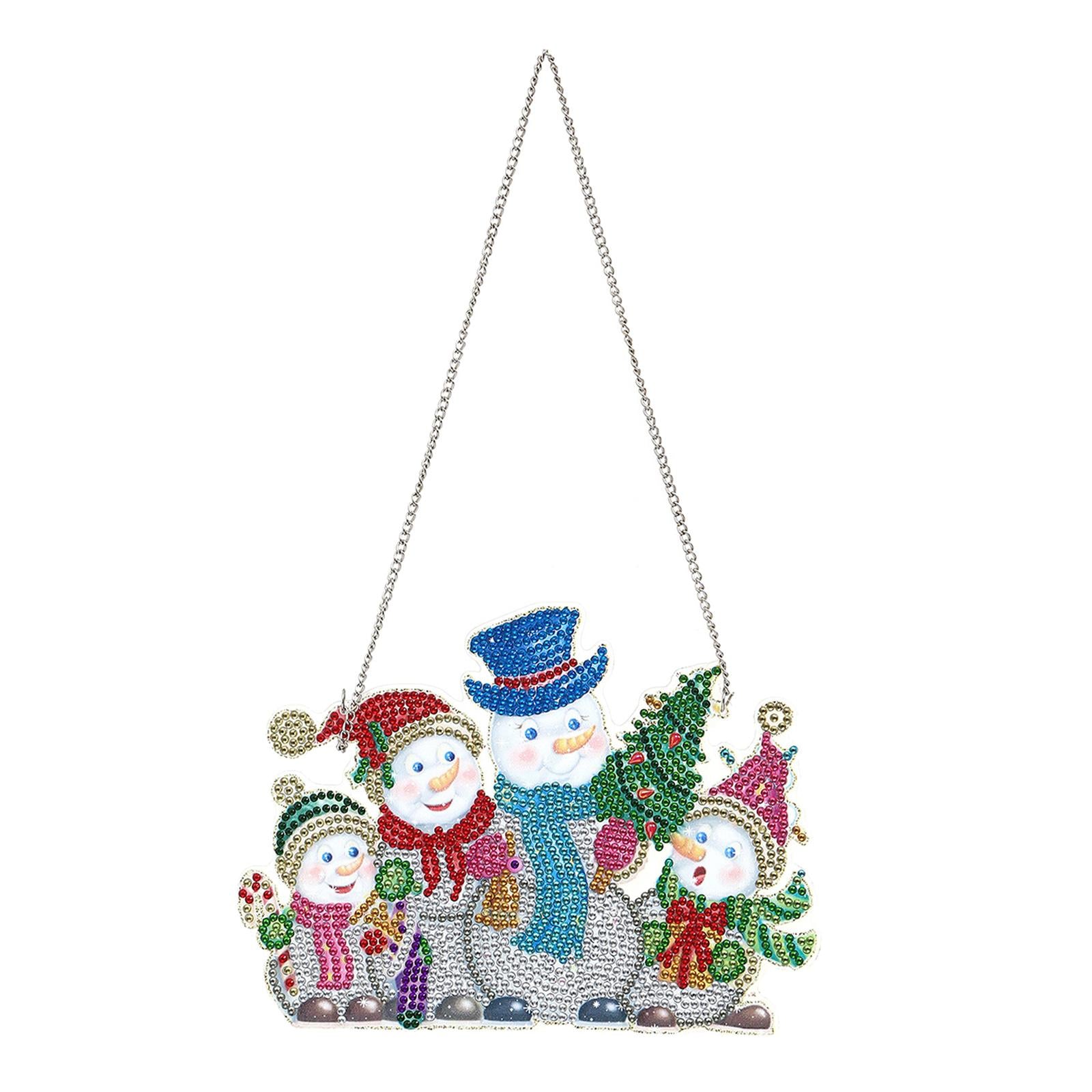 Xmas Diamond Painting Pendant DIY Hanging Decoration for Door Window AA845