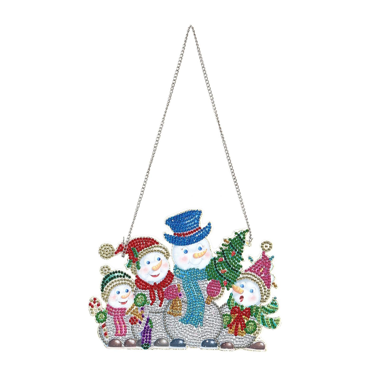 Xmas Diamond Painting Pendant DIY Hanging Decoration for Door Window AA845