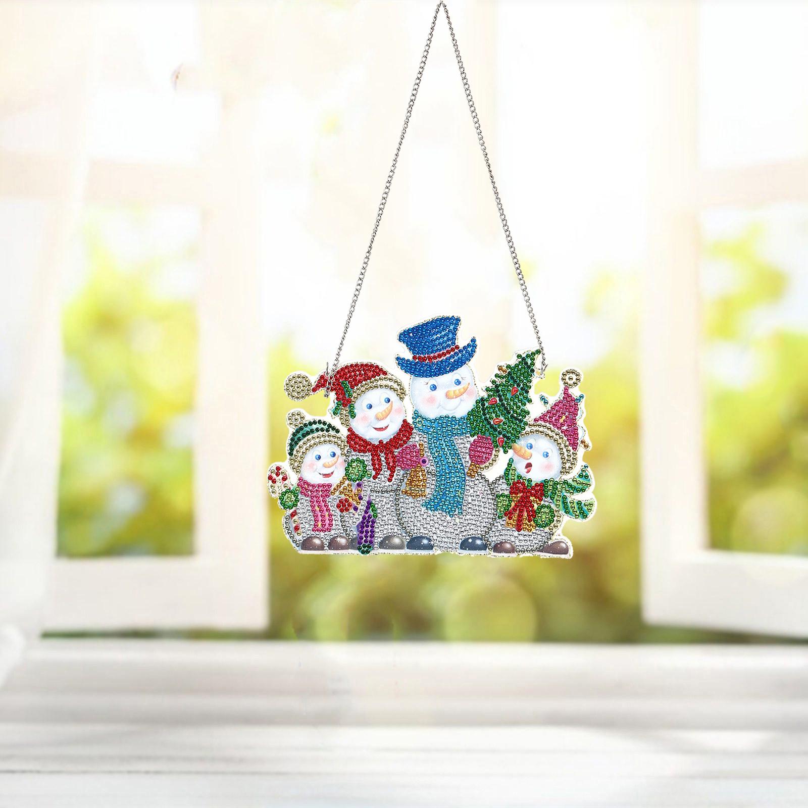 Xmas Diamond Painting Pendant DIY Hanging Decoration for Door Window AA845