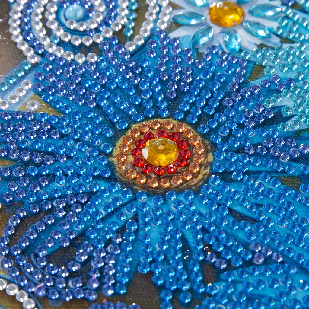 1x 5D DIY Full Drill Diamond Painting Flowers Hearts Cross Stitch Wall Decor Royal Blue