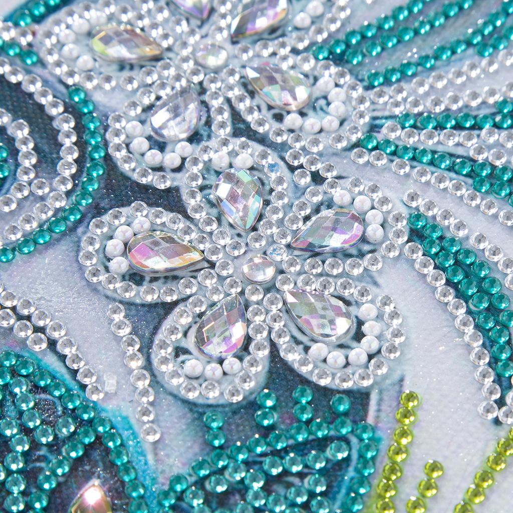 1x 5D DIY Full Drill Diamond Painting Flowers Hearts Cross Stitch Wall Decor Light Blue