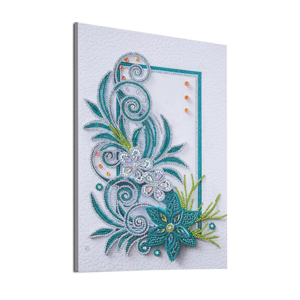 1x 5D DIY Full Drill Diamond Painting Flowers Hearts Cross Stitch Wall Decor Light Blue