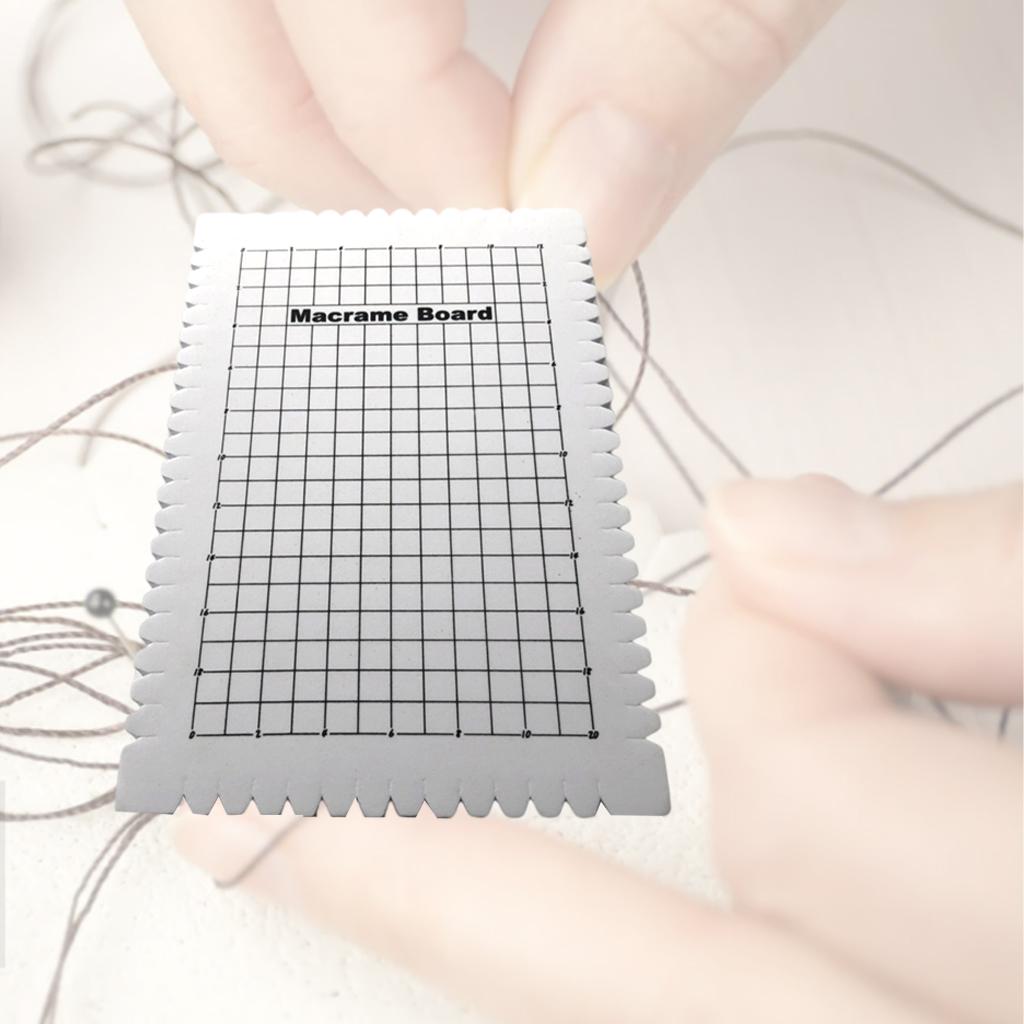 Macrame Board Mat w/ Grid 160x245x20mm Handcrafted Braiding Knotting Project