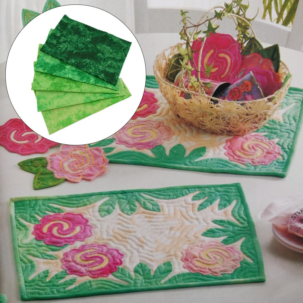 5 x Tie Dye Fabric 50 x 45cm Printed for Dressmaking Patchwork Green