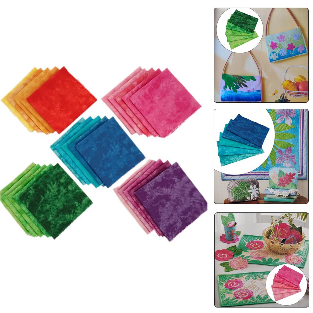 5 x Tie Dye Fabric 50 x 45cm Printed for Dressmaking Patchwork Green