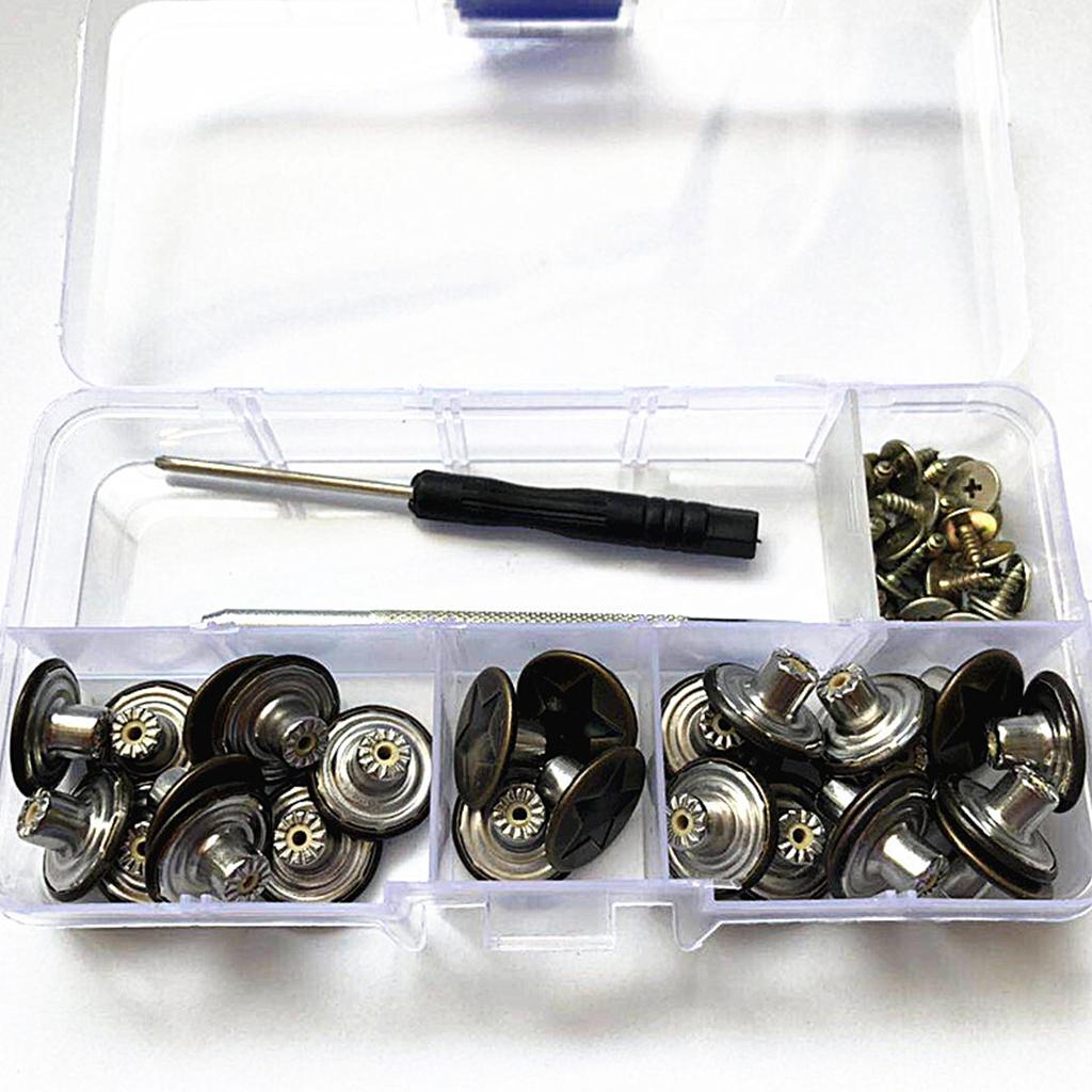 25 Set 17mm Jeans Buttons No Sew Repair Replacement Tack Buttons DIY Crafts