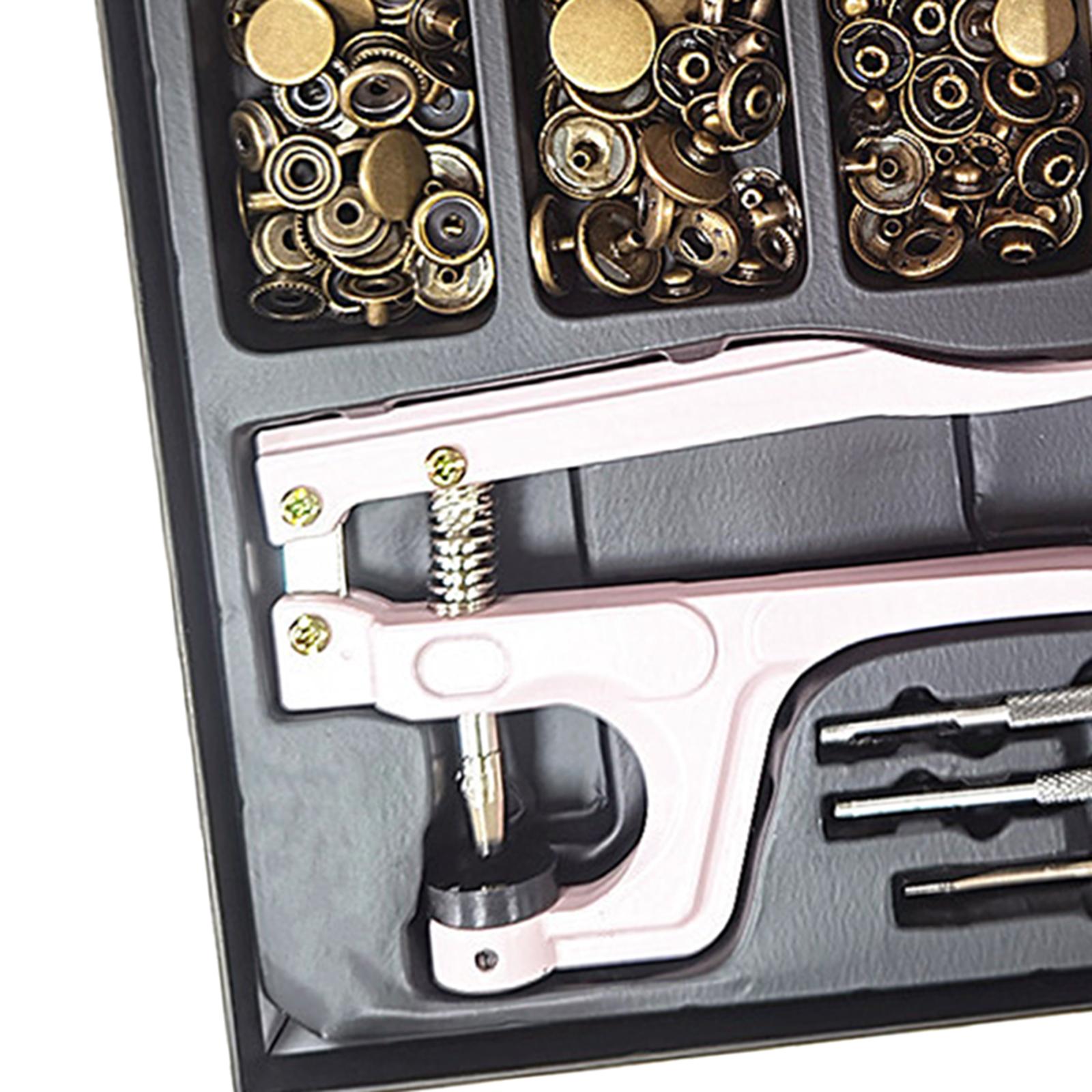 100xSnap Button Kit Copper Snap w/ Fastener Pliers for Clothes Sewing Diaper Green Bronze