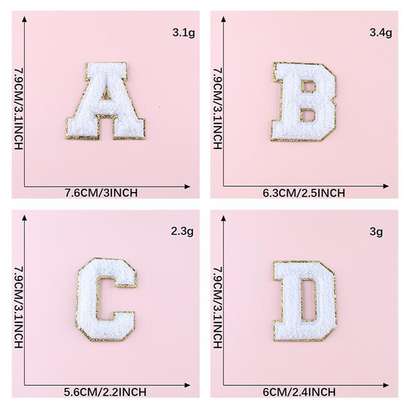 Alphabet Letters Patch Iron/ Sew On Patches for Jeans Hat Shirts White