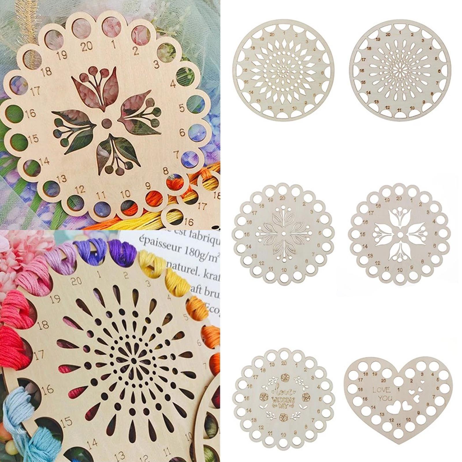Wood Embroidery Floss Organizer Yarn Holder Crafts Cross Stitch Holder DIY A