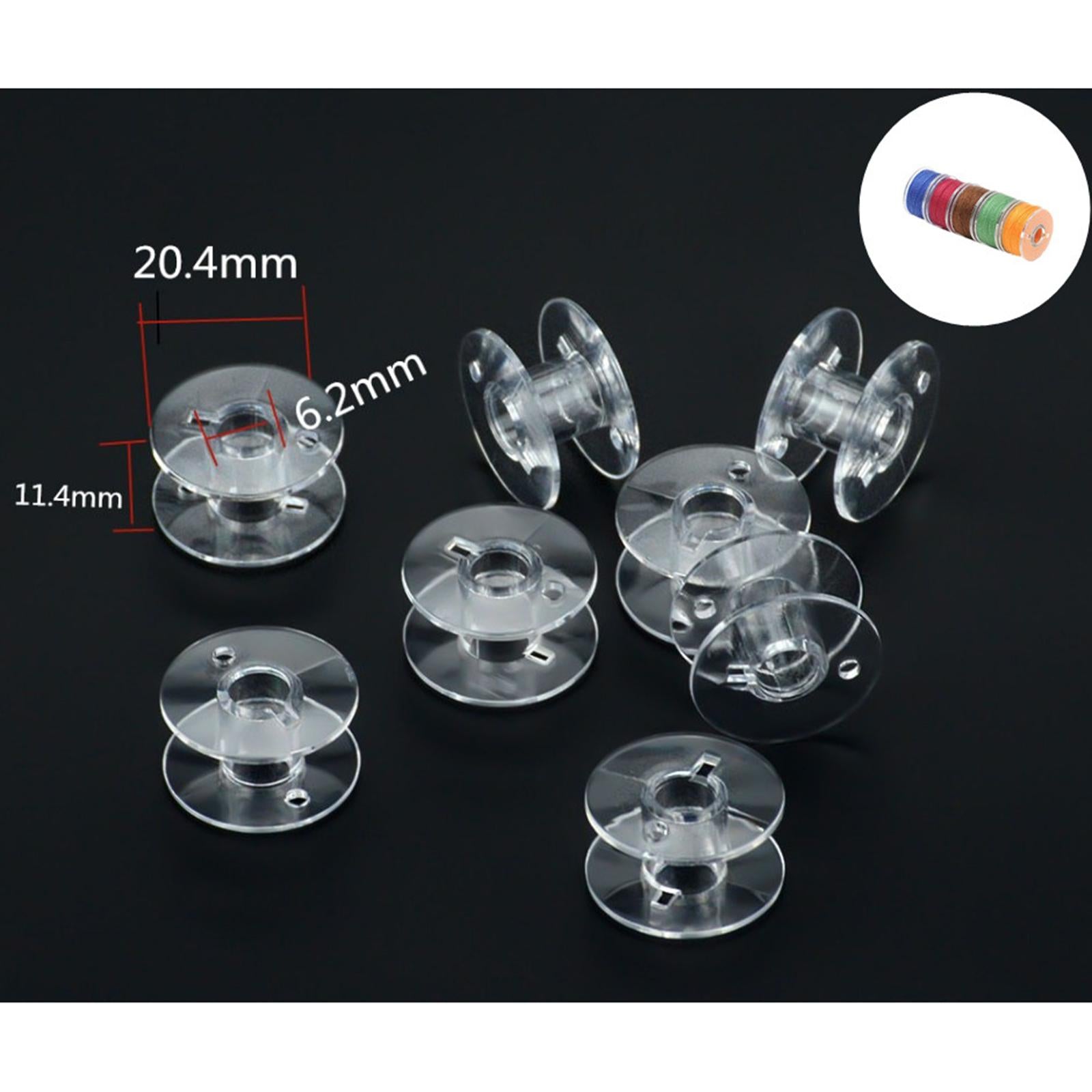 25pcs Plastic Sewing Machine Bobbins Spools Transparent Storage Case Tool