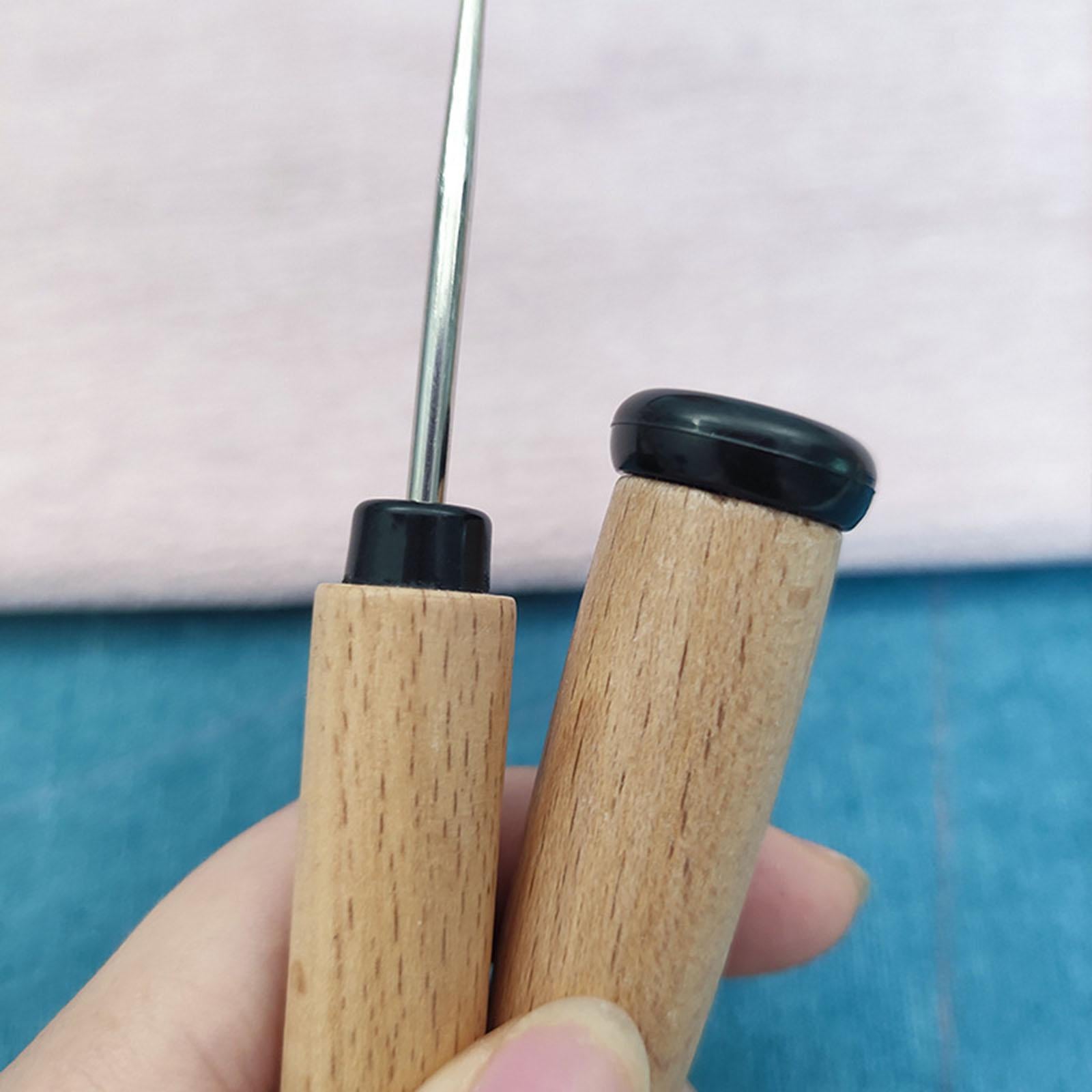 2x Leather Craft Punch Scratch Tool Awl Punching Hole Maker Carving Working
