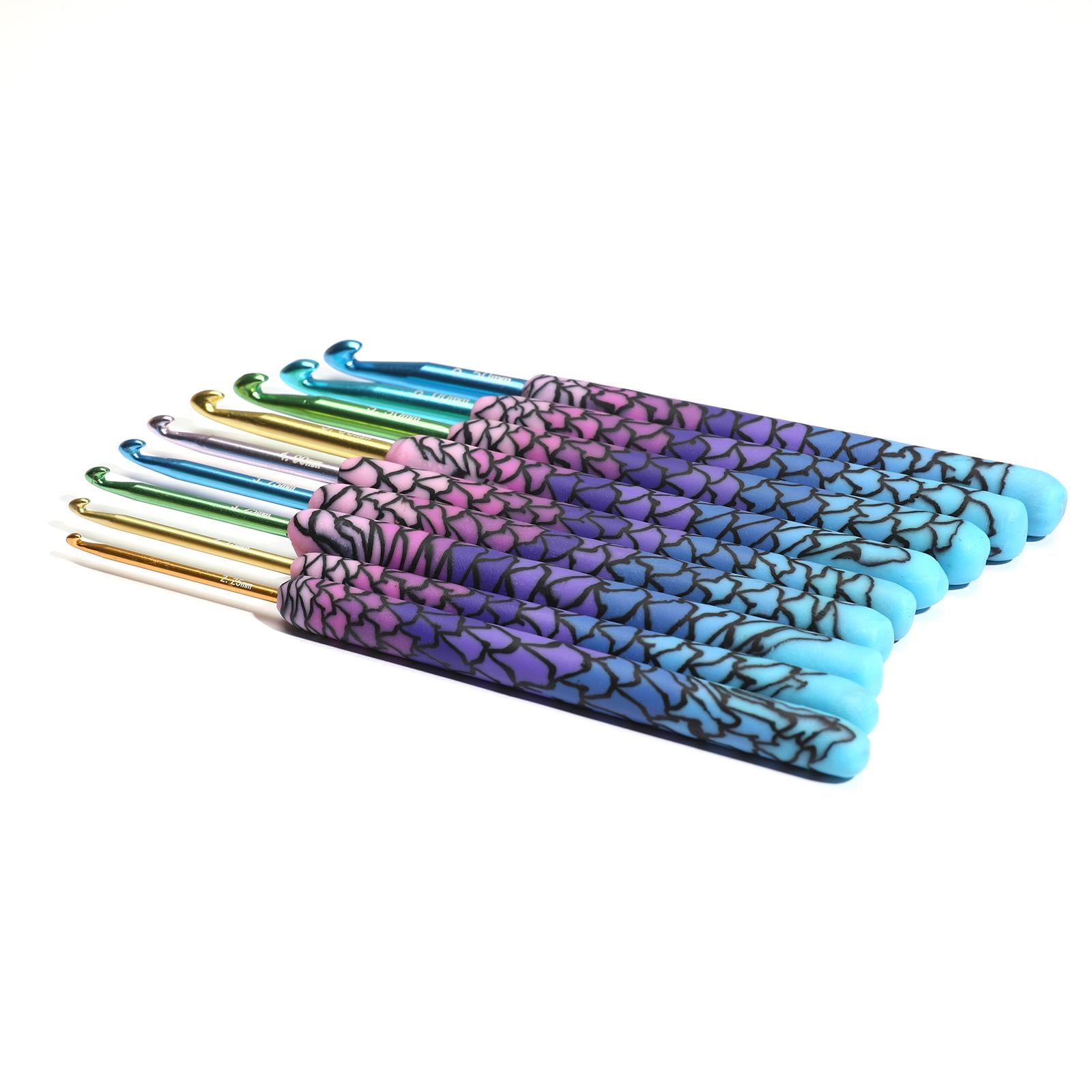 Crochet Hook Needles Knit Set Weave Craft Yarn Multicolor 2.25-6.5mm Mermaid