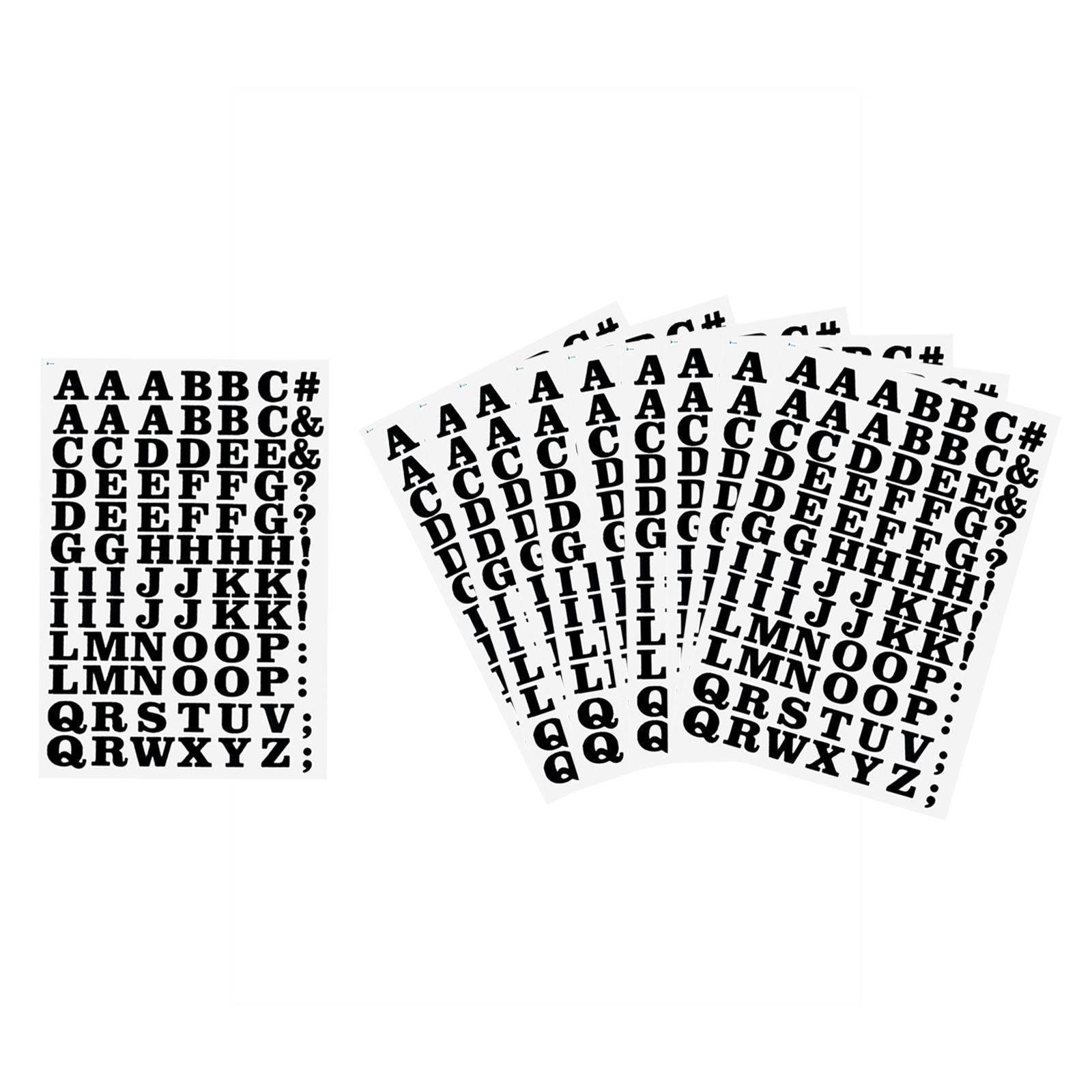 860x Transfer Patches Alphabet Iron On Letters TShirt Fabric 27x18.5cm Black