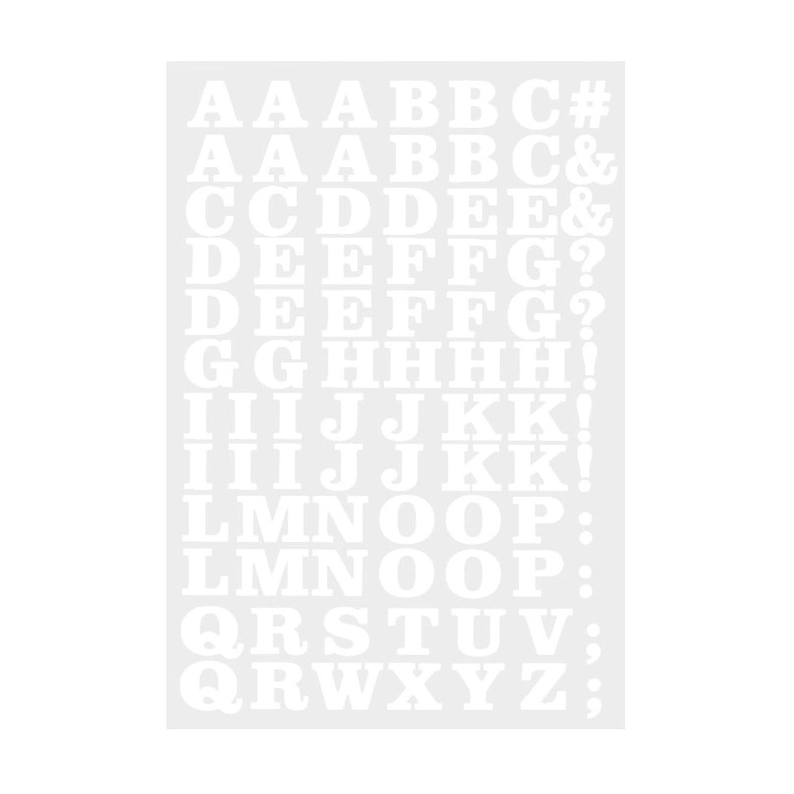 860x Transfer Patches Alphabet Iron On Letters TShirt Fabric 27x18.5cm White