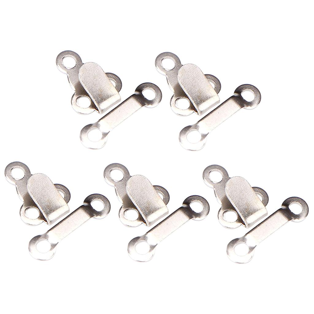 5 Pair Trouser Hooks Clothes Trousers Pants Fasteners Style 1 Silver