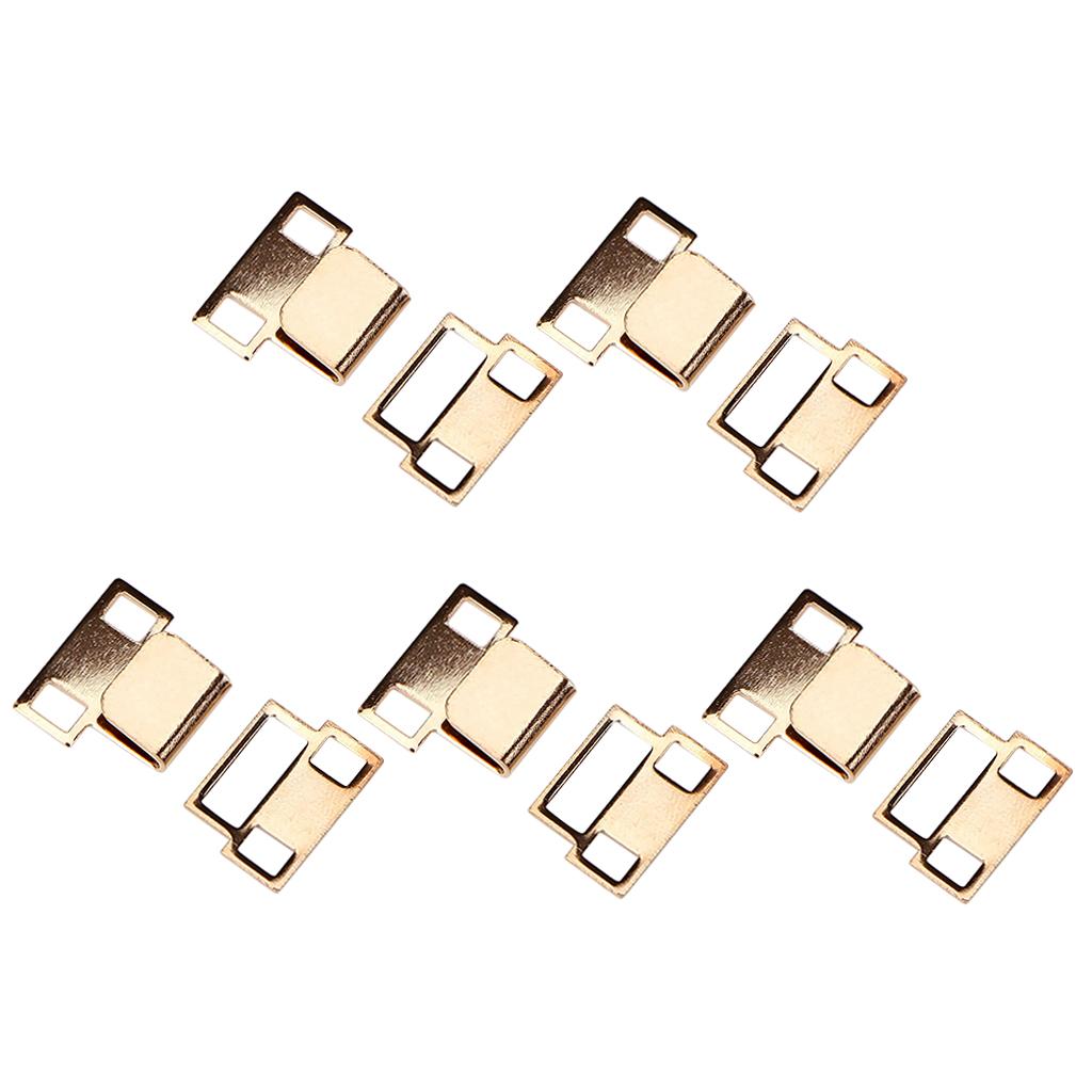 5 Pair Trouser Hooks Clothes Trousers Pants Fasteners Style 2 Golden