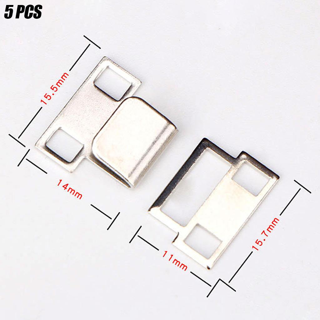 5 Pair Trouser Hooks Clothes Trousers Pants Fasteners Style 2 Silver