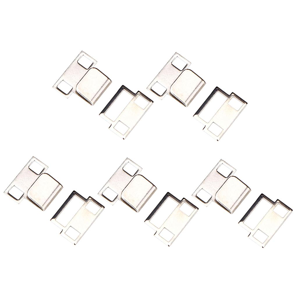 5 Pair Trouser Hooks Clothes Trousers Pants Fasteners Style 2 Silver