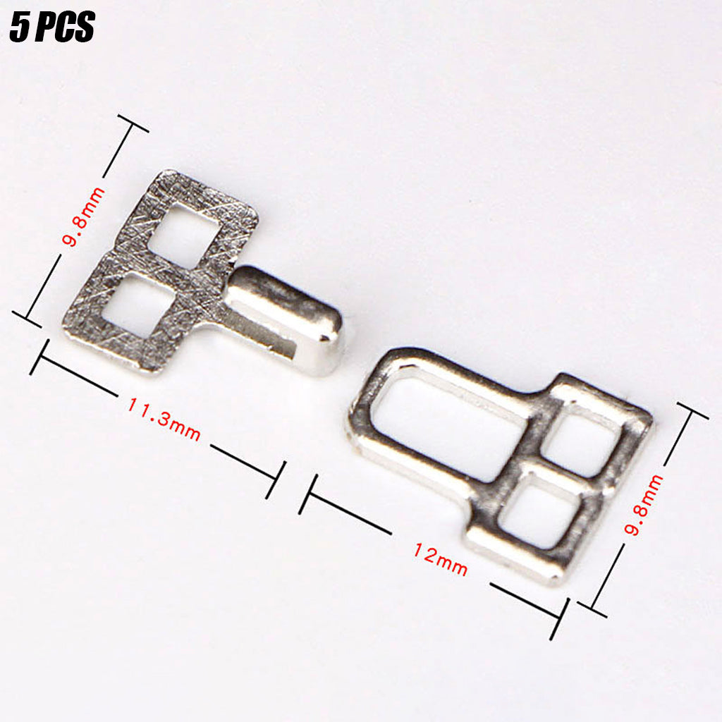 5 Pair Trouser Hooks Clothes Trousers Pants Fasteners Style 3 Silver