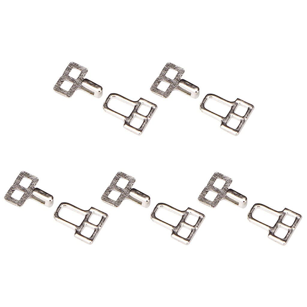 5 Pair Trouser Hooks Clothes Trousers Pants Fasteners Style 3 Silver