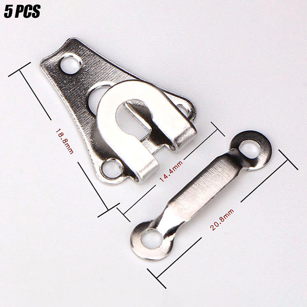 5 Pair Trouser Hooks Clothes Trousers Pants Fasteners Style 4 Silver Flat