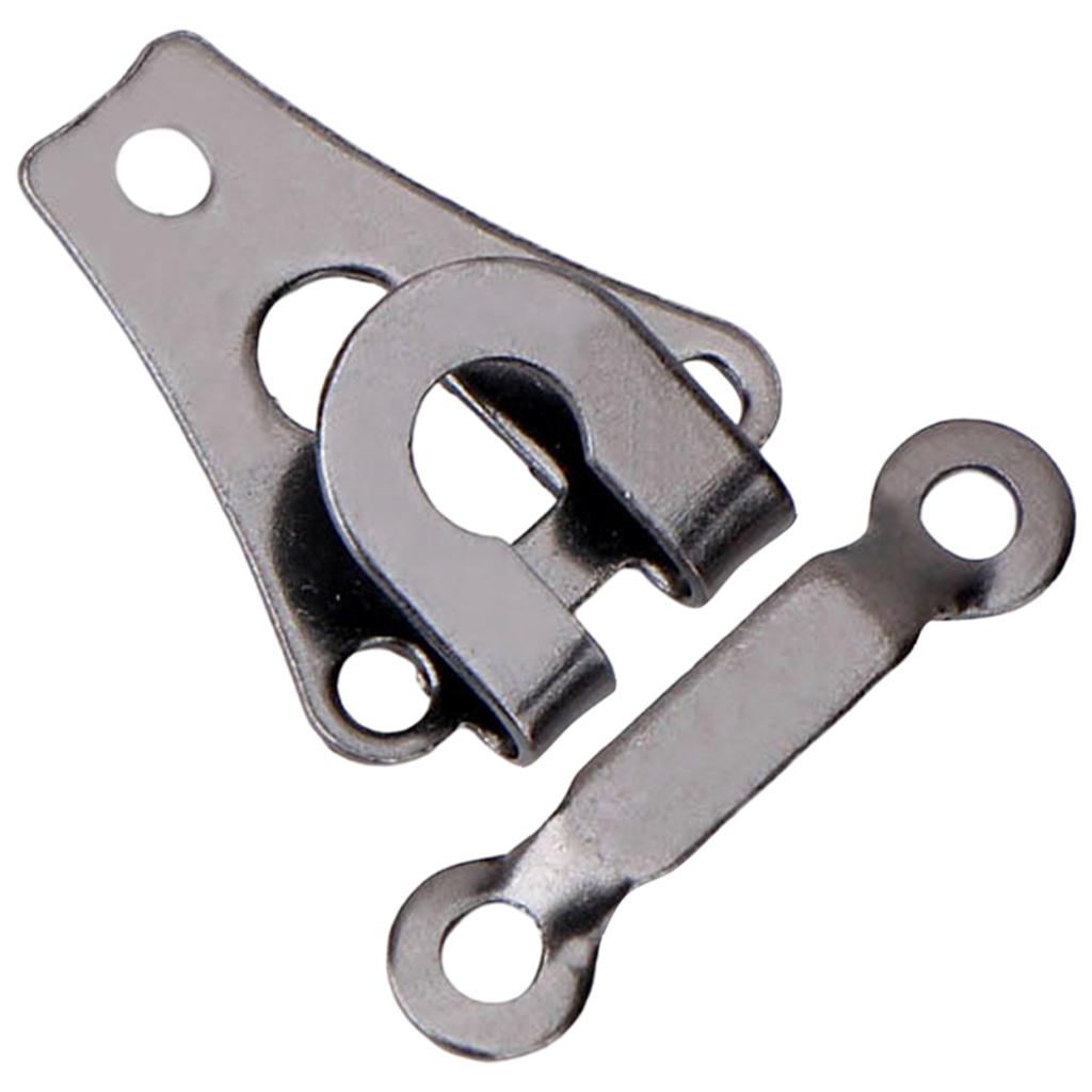 5 Pair Trouser Hooks Clothes Trousers Pants Fasteners Style 4 Grey Flat