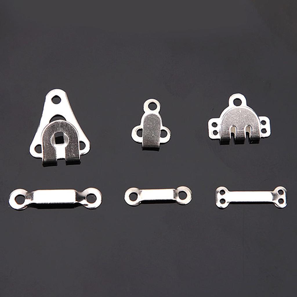 5 Pair Trouser Hooks Clothes Trousers Pants Fasteners Style 4 Silver Round