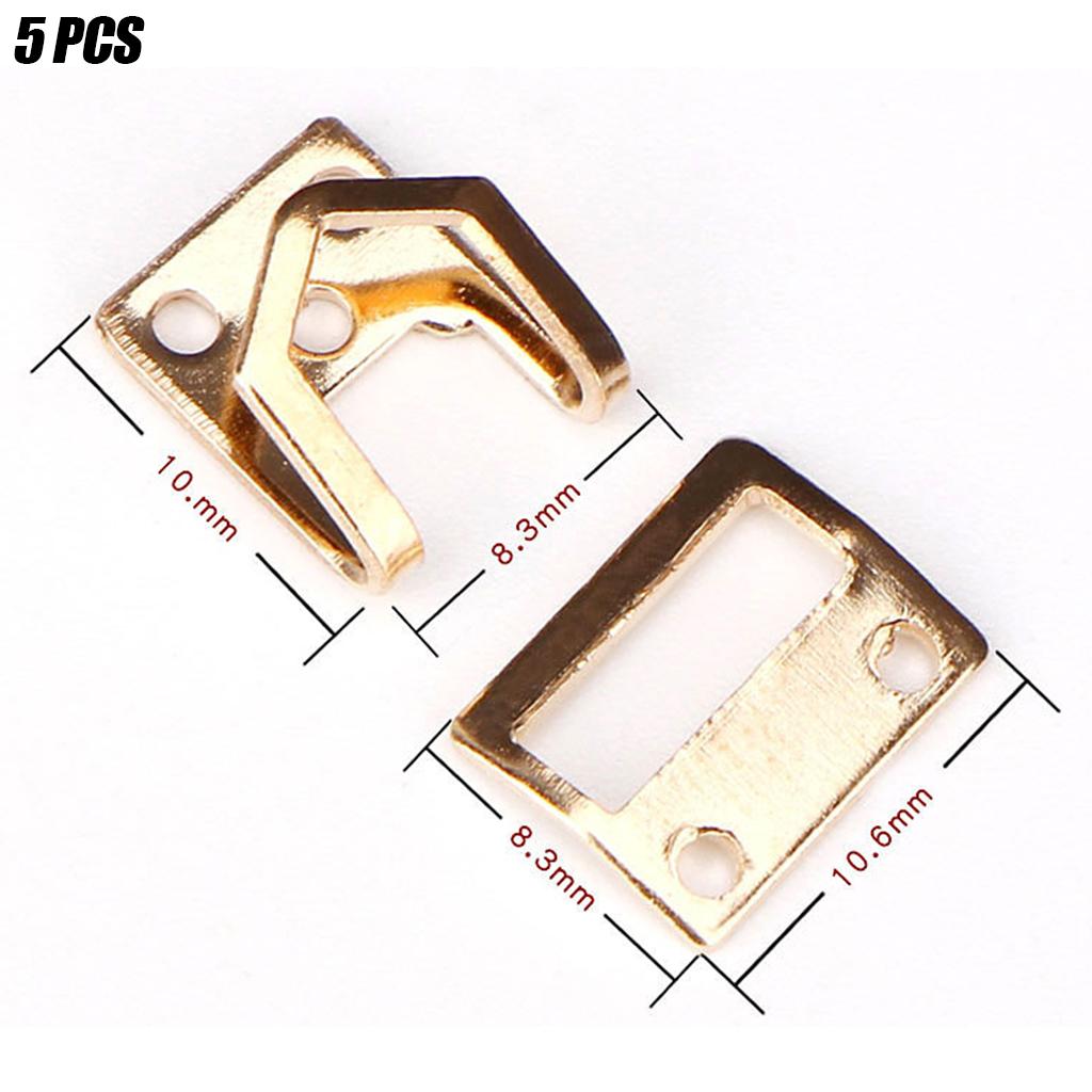 5 Pair Trouser Hooks Clothes Trousers Pants Fasteners Style 5 Golden