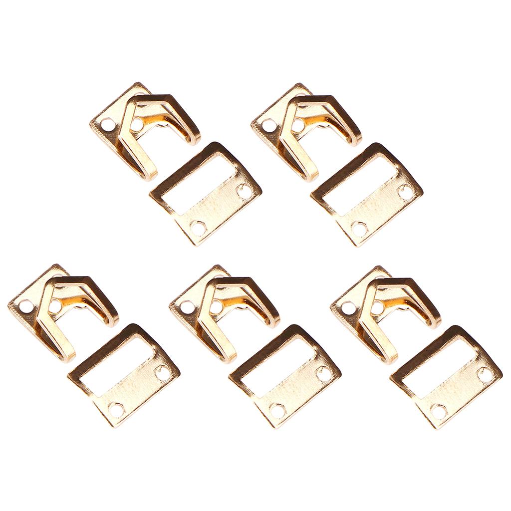 5 Pair Trouser Hooks Clothes Trousers Pants Fasteners Style 5 Golden
