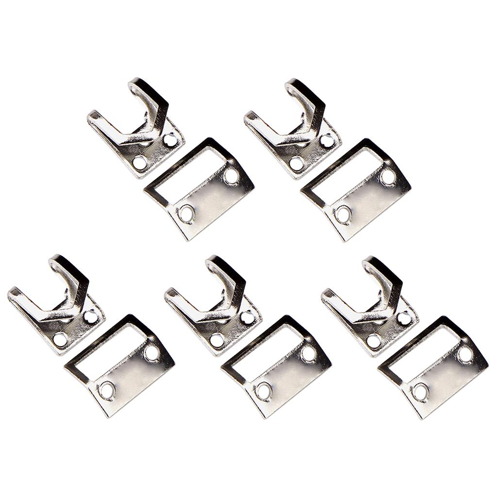 5 Pair Trouser Hooks Clothes Trousers Pants Fasteners Style 5 Silver
