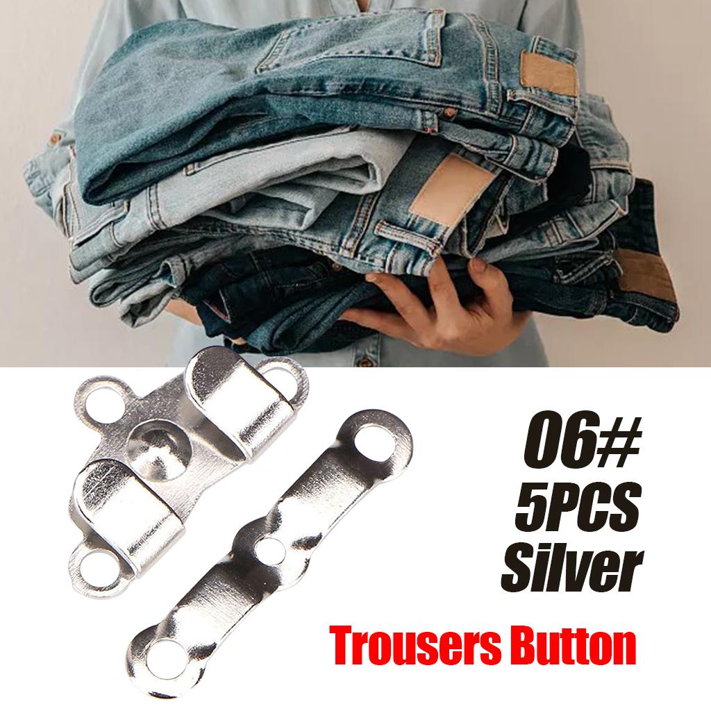 5 Pair Trouser Hooks Clothes Trousers Pants Fasteners Style 6 Silver