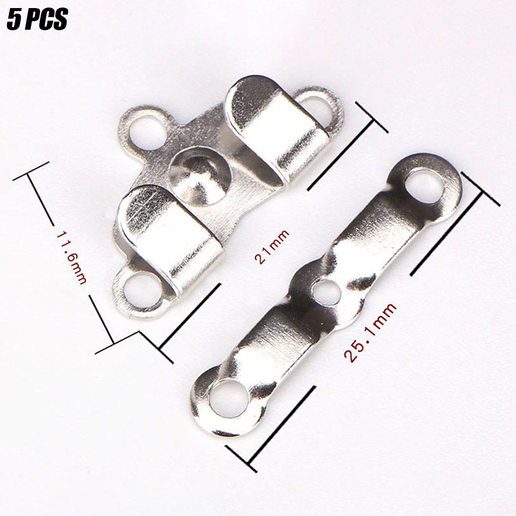 5 Pair Trouser Hooks Clothes Trousers Pants Fasteners Style 6 Silver